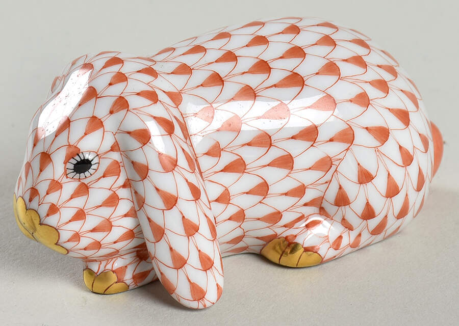 Rabbits & Bunnies (Single) Lop Eared Bunny-Rust - No Box by Herend-1