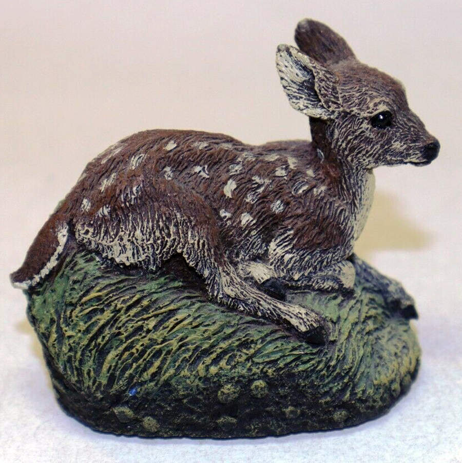 Bronze Menagerie Fawn-White Tail Deer - No Box by Hamilton Collection-1