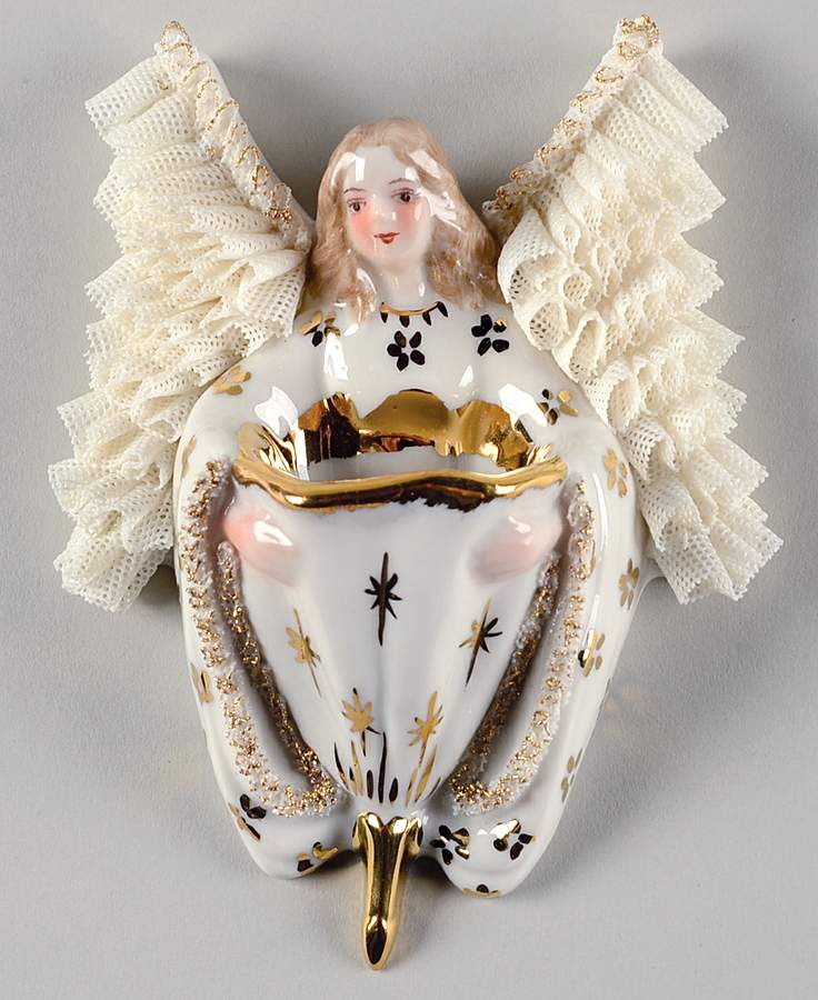 Irish Dresden Giftware Angel Wall Pocket - No Box by Muller & Co-1