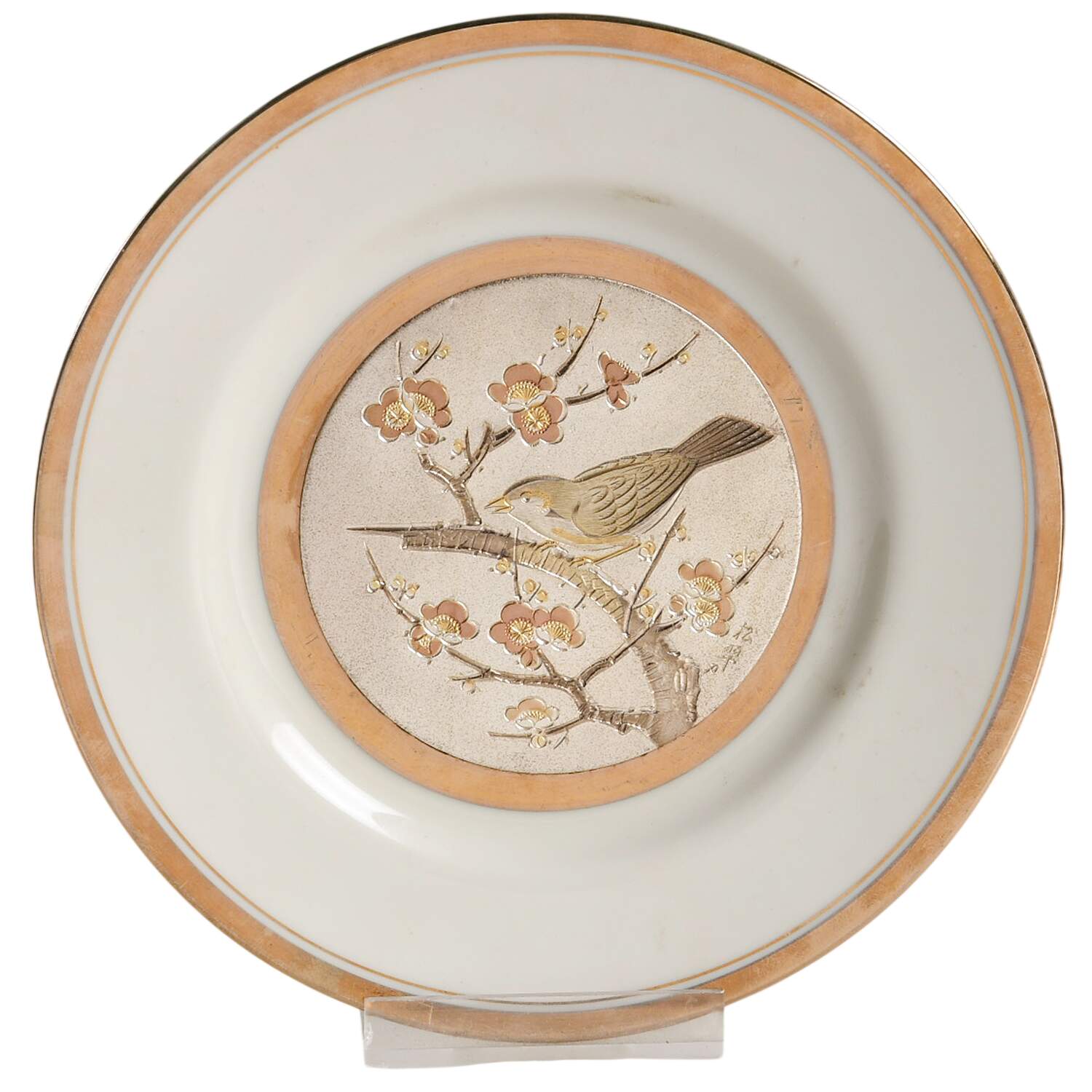 Chokin Art Bird On Branch - No Box by Japan-1