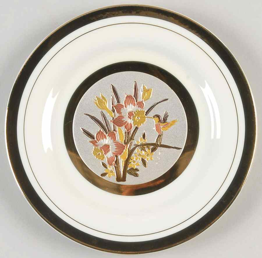 Chokin Art Hummingbird & Flowers - No Box by Japan-1