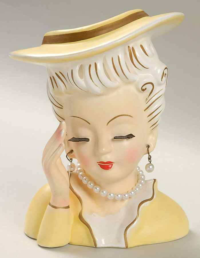 Head Vases Headache Lady Ylw Hand Up - No Box by Japan-1
