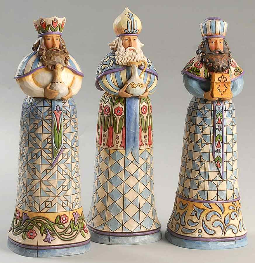 Blue Nativity Bearing Gifts - 3 Kings Set - Boxed by Jim Shore-1