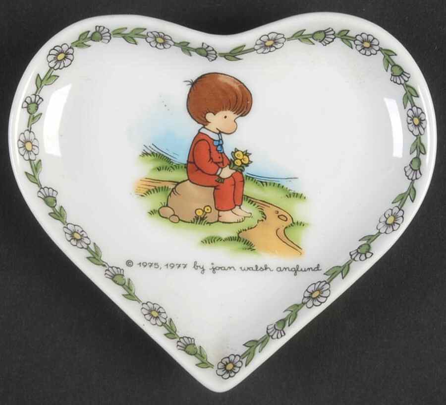 Heart Plaque Boy W/ Flowers - No Box by Joan Walsh Anglund-1