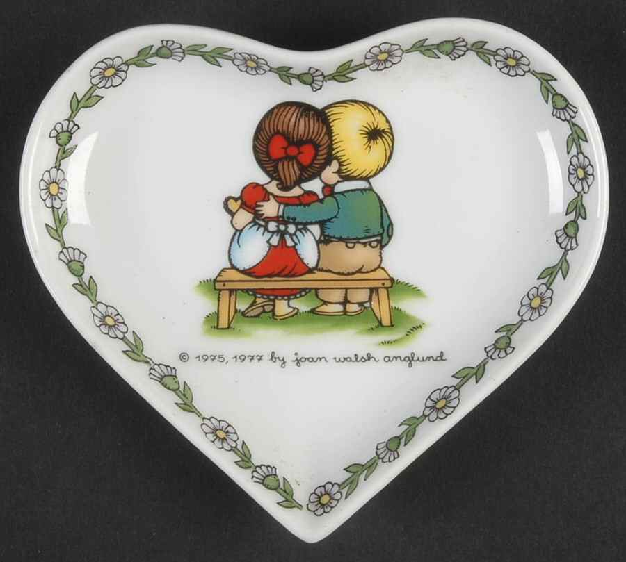 Heart Plaque Boy & Girl Sitting On Bench - No Box by Joan Walsh Anglund-1