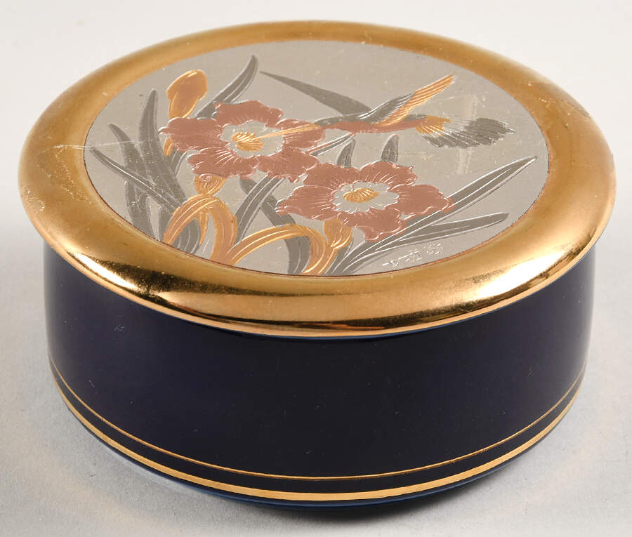 Chokin Art Giftware (No Plates) Round Box - No Box by Japan-1