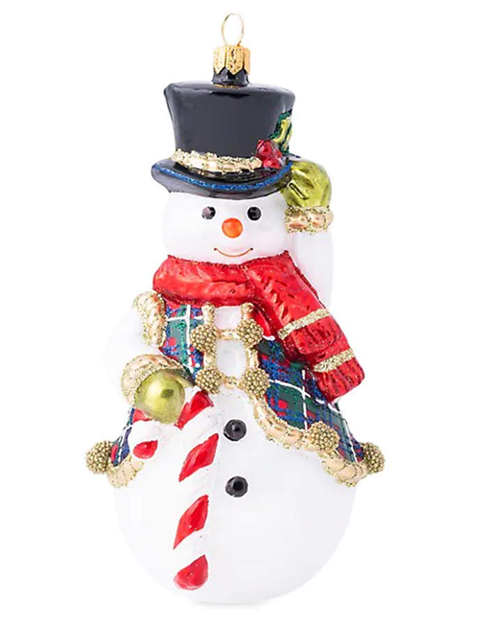 Berry and Thread Ornaments Tartan Snowman - Boxed by Juliska Glassware-1
