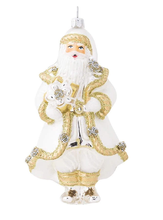 Berry and Thread Ornaments Gold And Silver Santa - No Box by Juliska Glassware-1