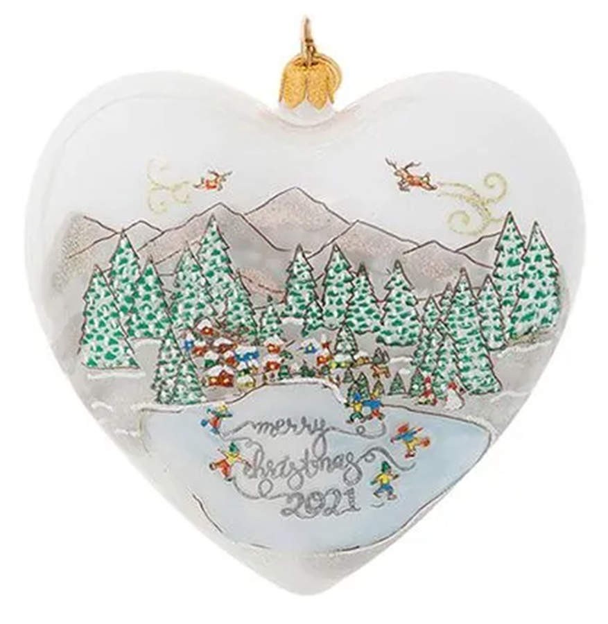 Berry and Thread North Pole Annual Ornament Heart Ornament - With Box Bx2021 by Juliska Glassware-1