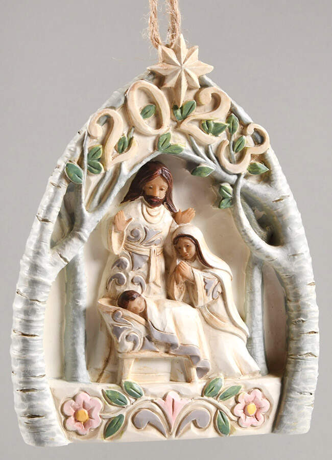 White Woodland Annual Ornaments Nativity - No Box by Jim Shore-1