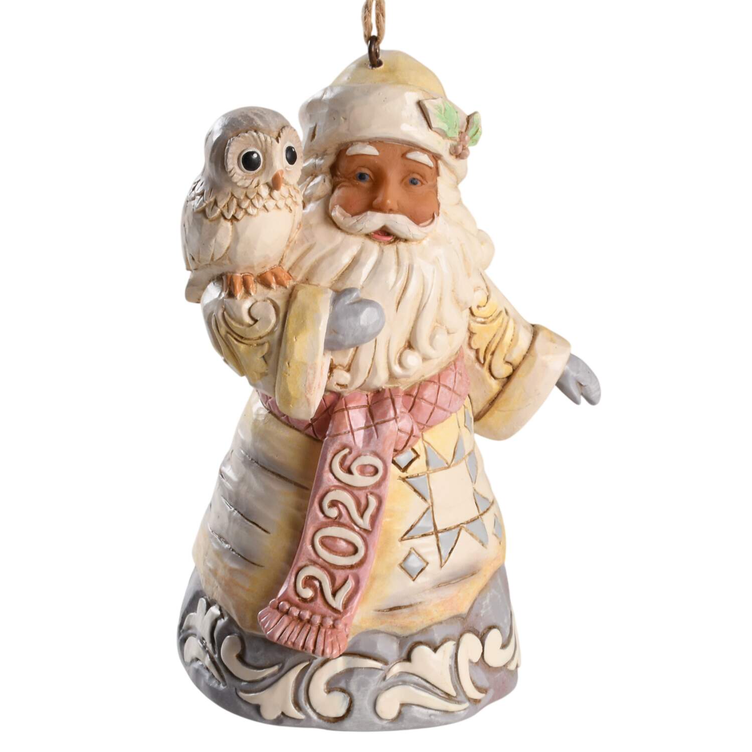 White Woodland Annual Ornaments Santa - Boxed by Jim Shore-1
