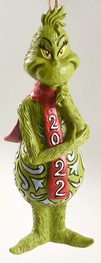Annual Grinch Ornament Grinch With Long Scarf - No Box by Jim Shore-1