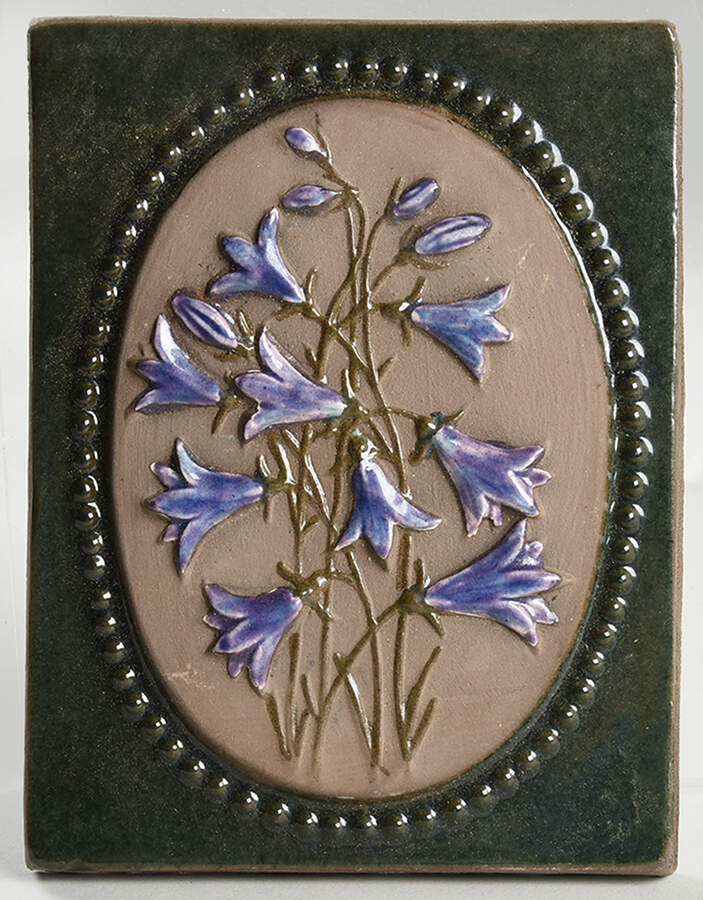 Floral Plaques Spreading Bellflower-Purple - No Box by Jie Ceramics-1