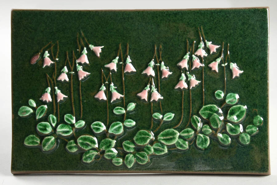 Floral Plaques Twinflower-Pink - No Box 42 by Jie Ceramics-1