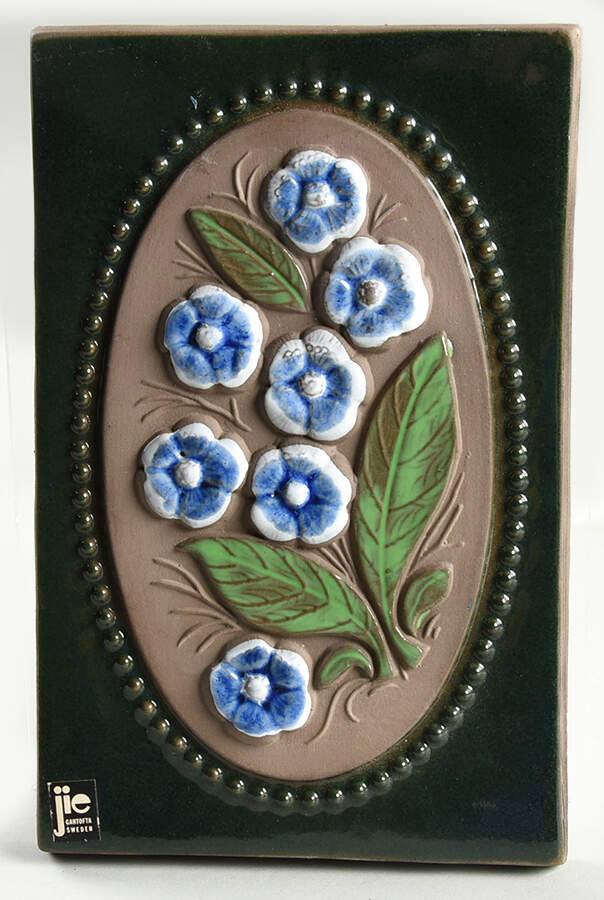 Floral Plaques Forget-Me-Not- Blue - No Box by Jie Ceramics-1