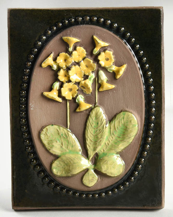 Floral Plaques Cowslip-Yellow - No Box by Jie Ceramics-1