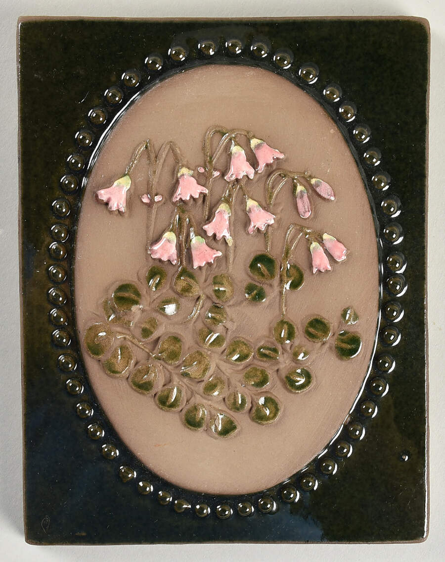 Floral Plaques Twinflower- Pink - No Box by Jie Ceramics-1
