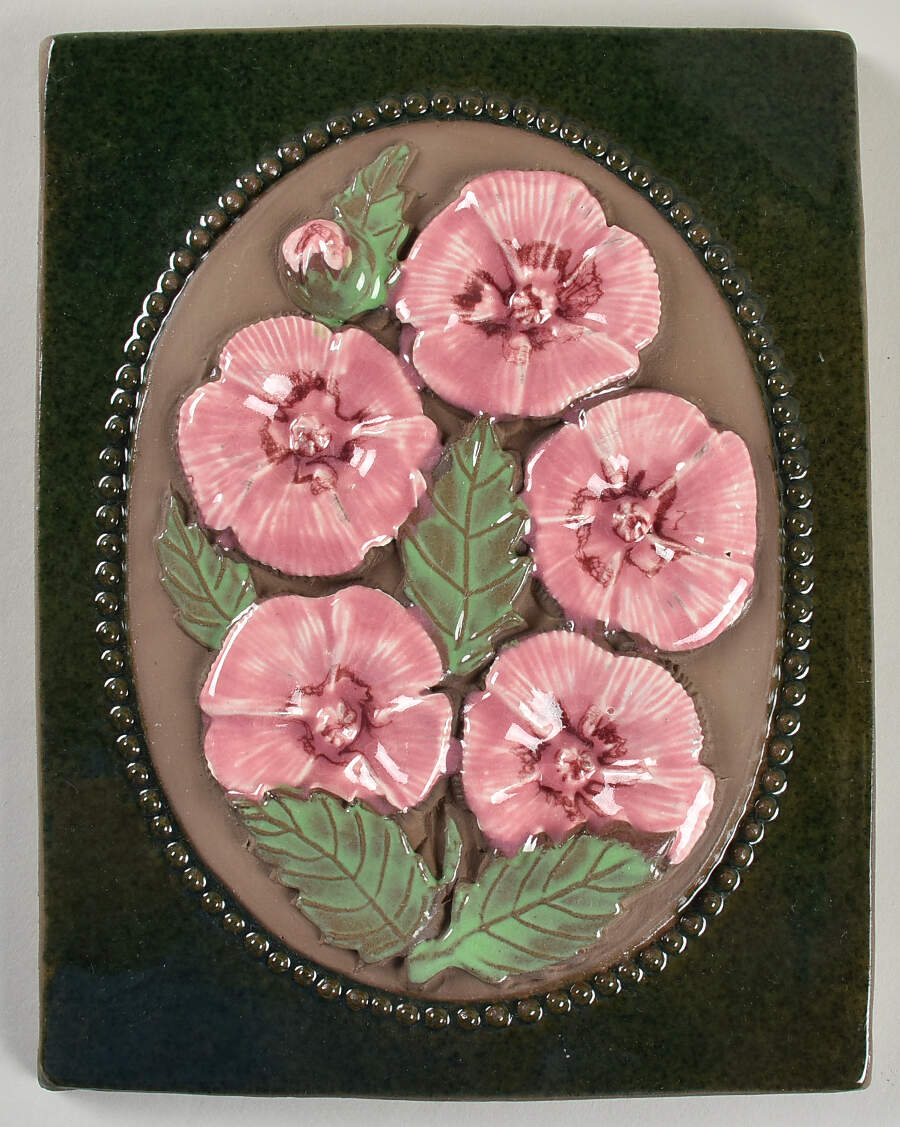 Floral Plaques Pink Flowers - No Box by Jie Ceramics-1