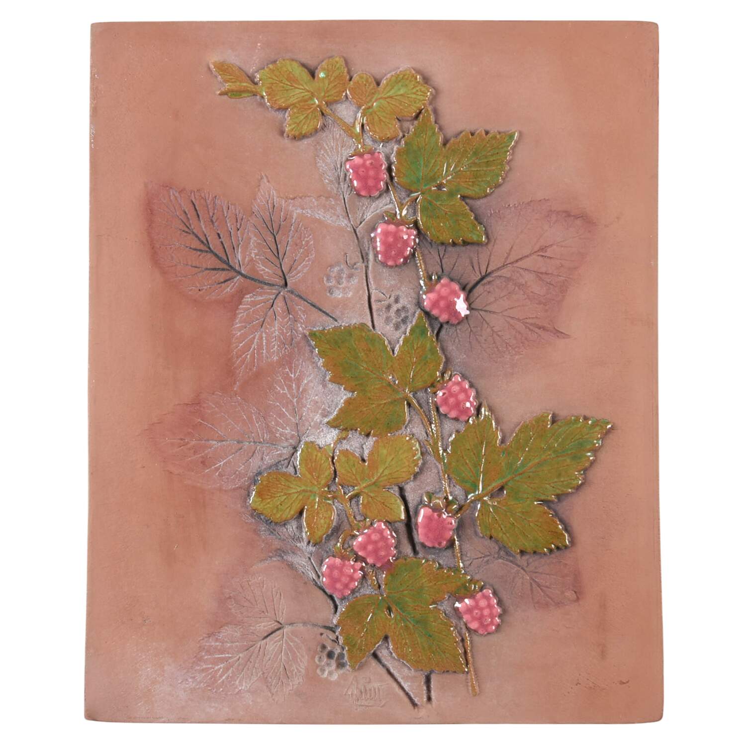 Floral Plaques Raspberries - No Box by Jie Ceramics-1