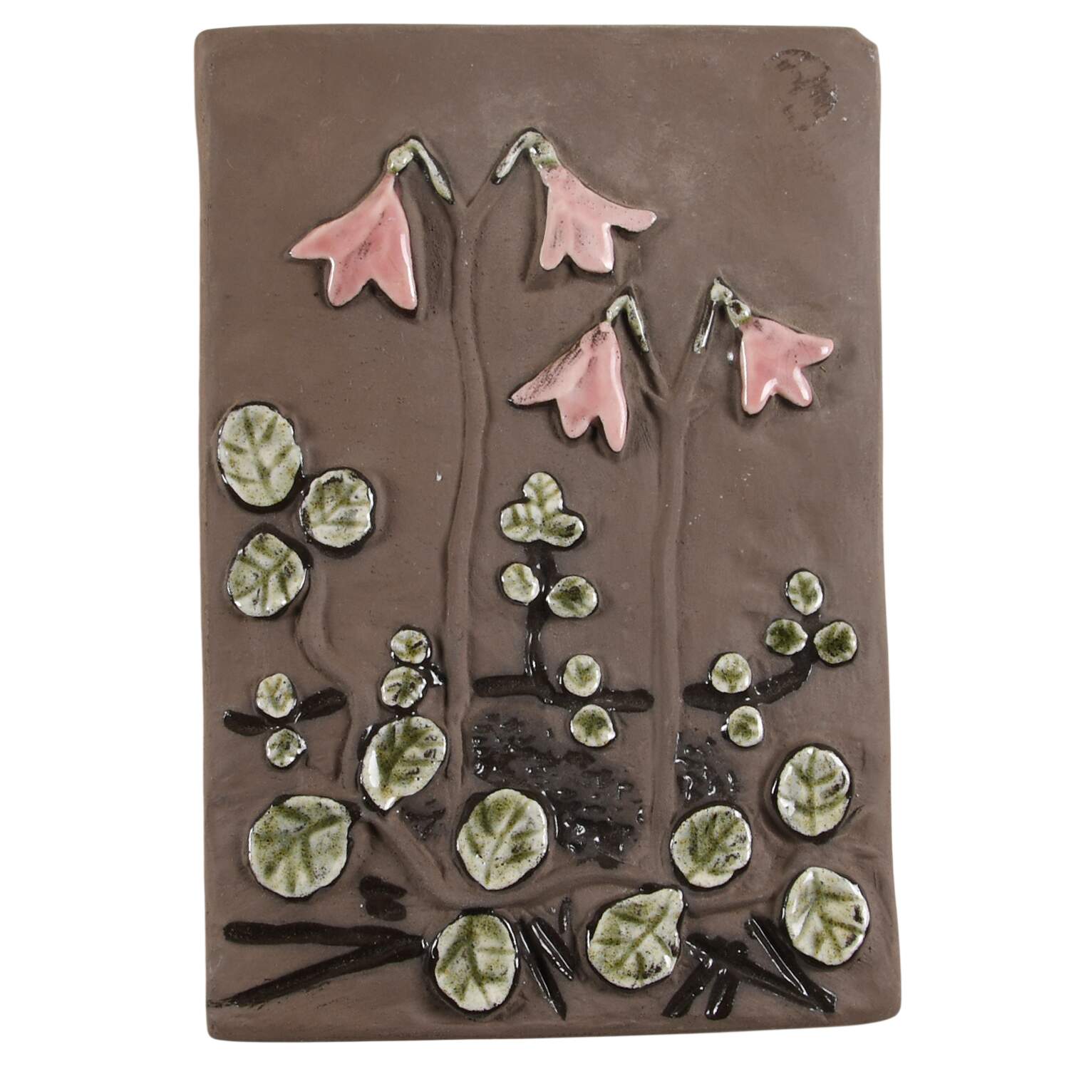 Floral Plaques Pink Flowers - No Box by Jie Ceramics-1