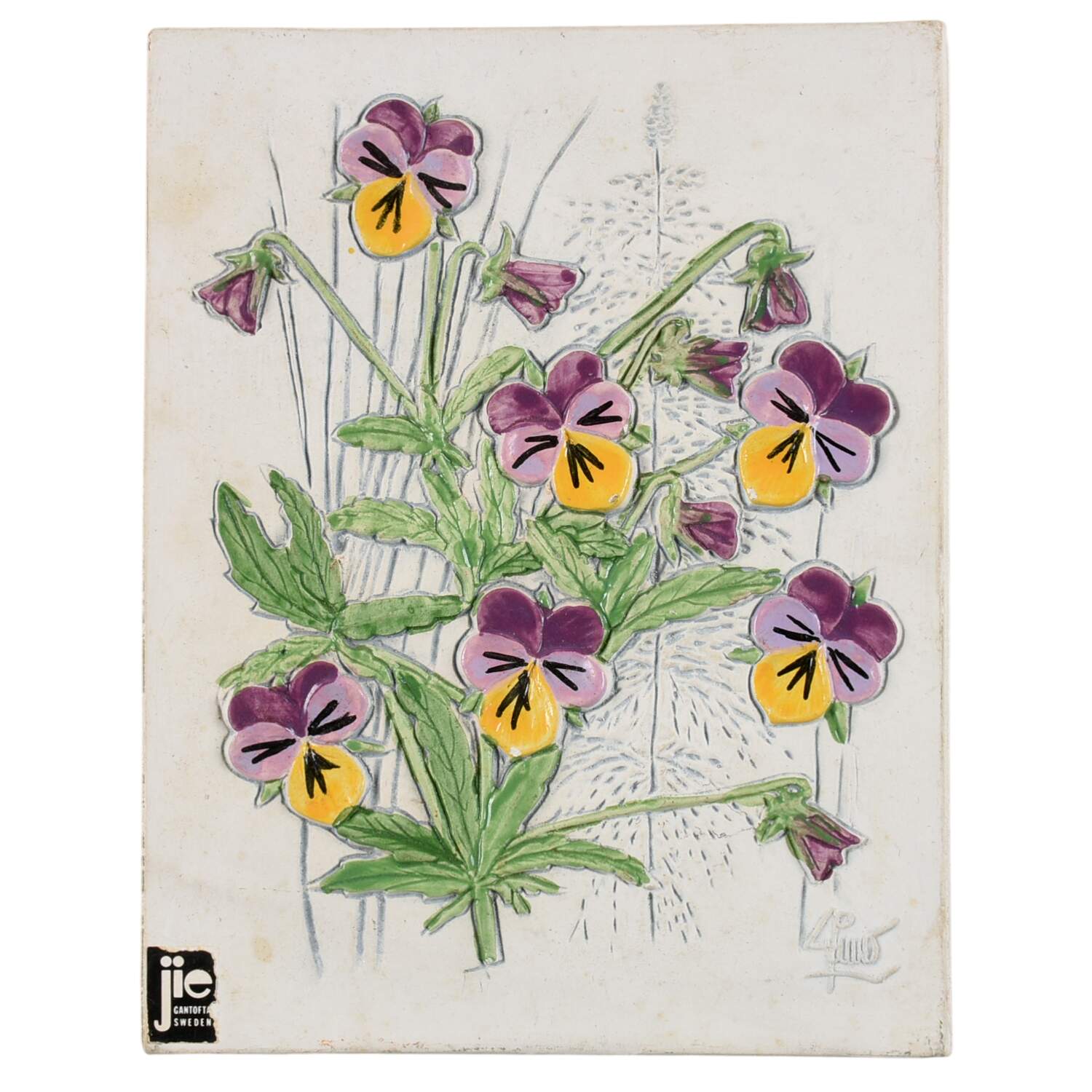 Floral Plaques Pansy - No Box by Jie Ceramics-1