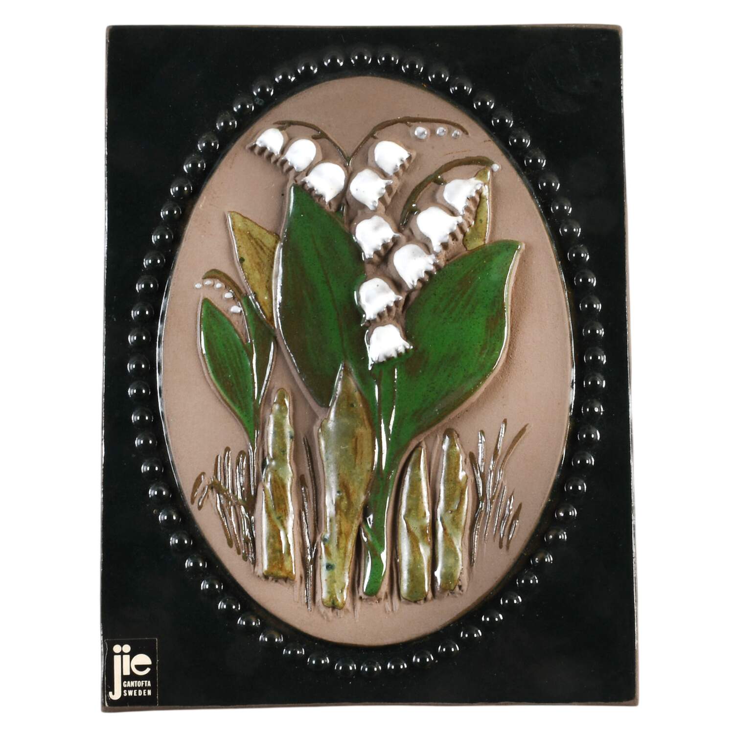 Floral Plaques Lilly Of The Valley - No Box by Jie Ceramics-1