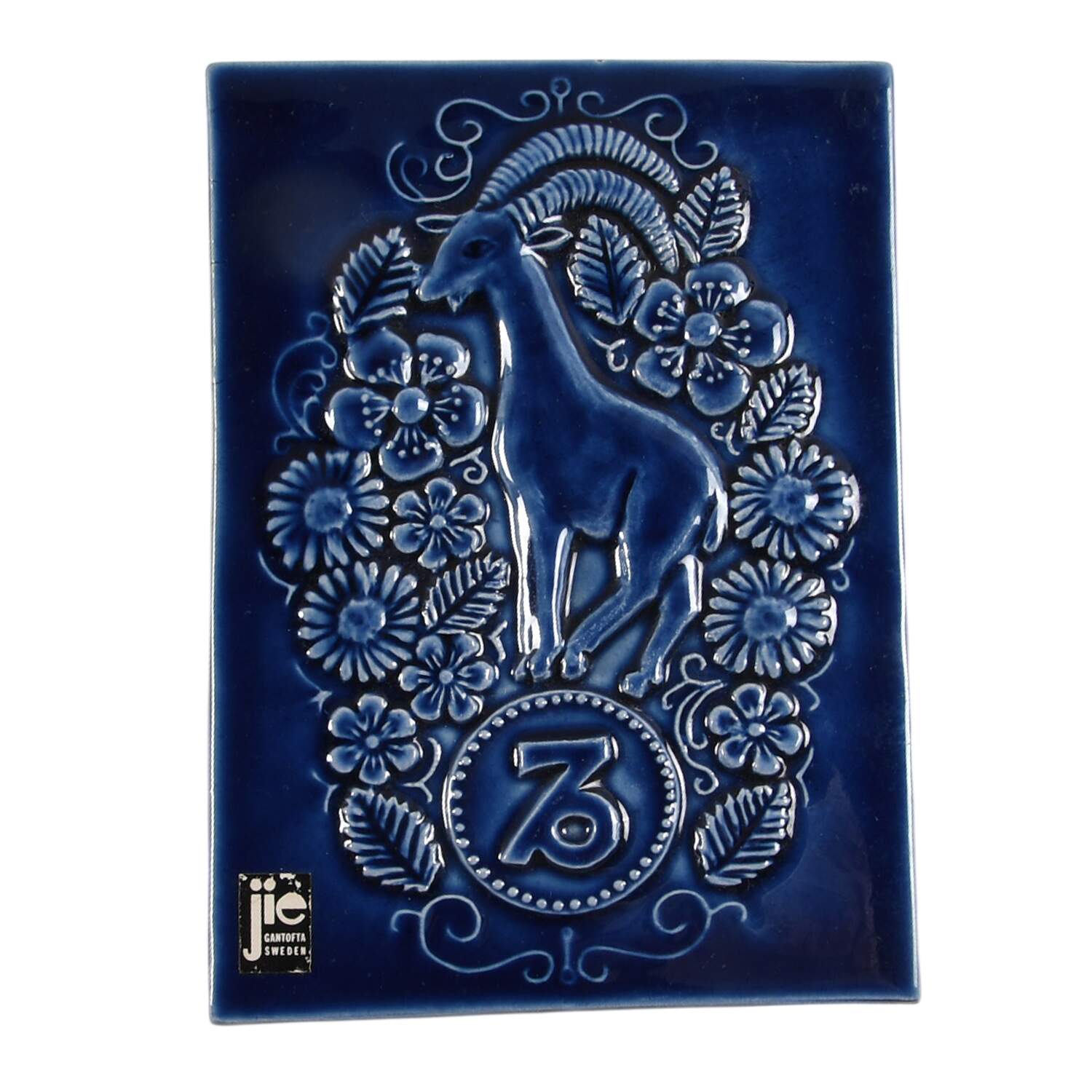 Zodiac Plaques Capricorn - Blue - No Box by Jie Ceramics-1