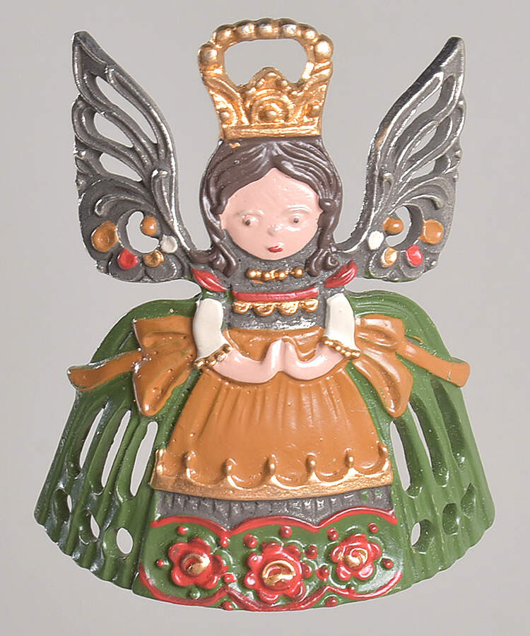 Kuhn Christmas Ornament Angel-Green Dress - No Box by Kuhn Pewter-1