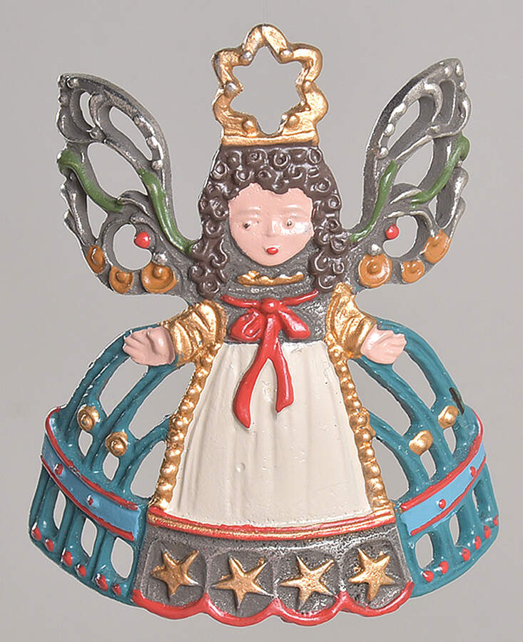 Kuhn Christmas Ornament Angel-Blue Dress - No Box by Kuhn Pewter-1