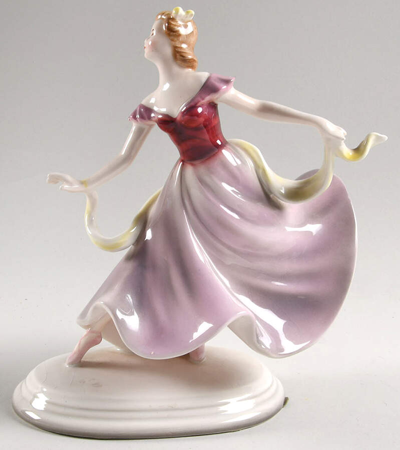 Ceramic Art Figurines Dancer With Scarf - No Box by Keramos Vienna-1