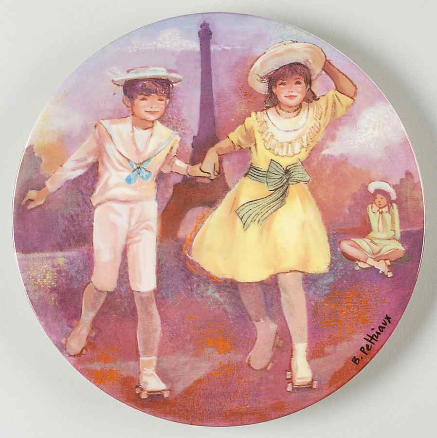 Children at the End of the Century Patinage Au Trocadero-Skating At The Tro - With Box by Limoges-Turgot-1