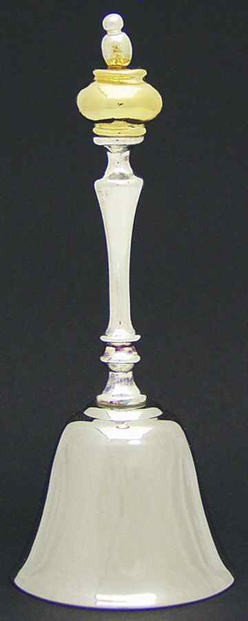 Annual Silverplate Bell Bell With Gold Accent Handle - No Box by Lunt Silver-1
