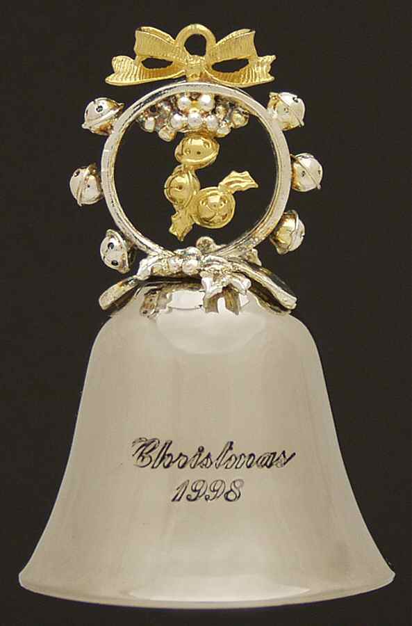 Annual Silverplate Bell Sleigh Bells - Boxed by Lunt Silver-1