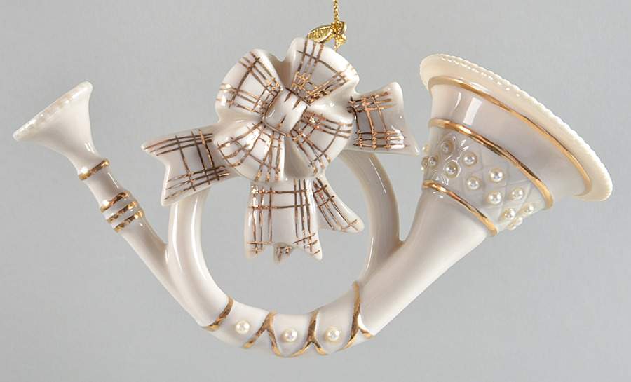 Lenox Christmas Ornament French Horn-Ornament Club - With Box by Lenox-1