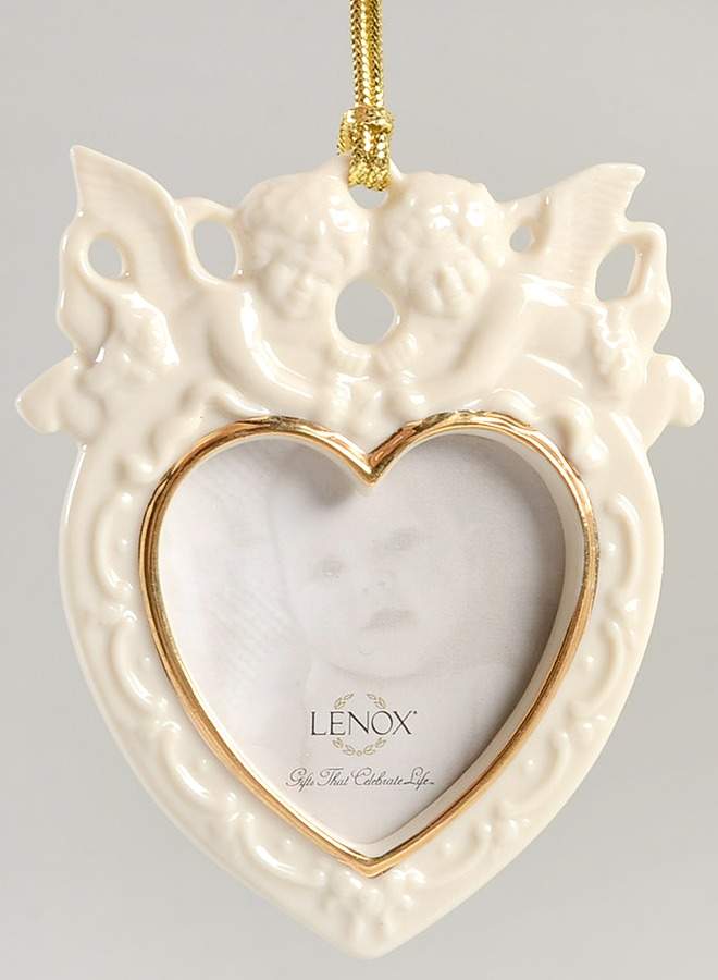 Lenox Christmas Ornament Cherub Heart Frame Ornament - Boxed by Lenox-1