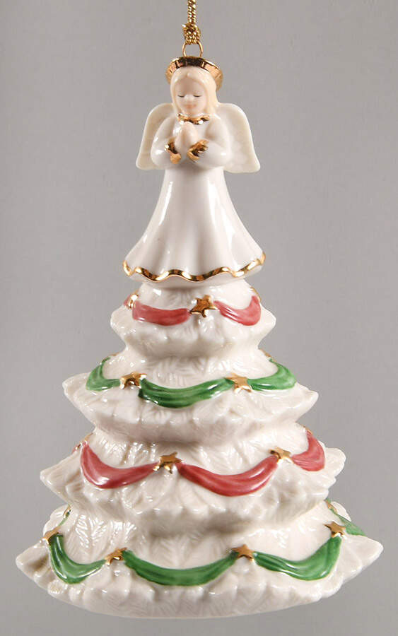 Lenox Christmas Ornament Christmas Tree Angel Bell - With Box Bx343 by Lenox-1