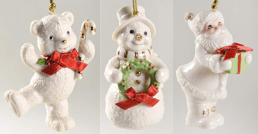 Lenox Christmas Ornament Tied With Cheer (Set Of 3) - With Box Bx358 by Lenox-1