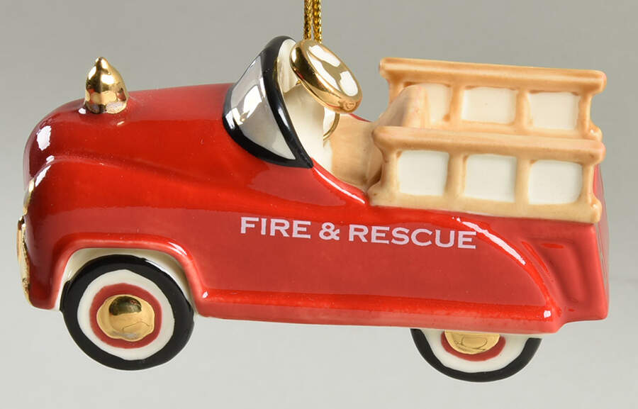 Lenox Christmas Ornament Vintage Toy Fire Truck - No Box by Lenox-1