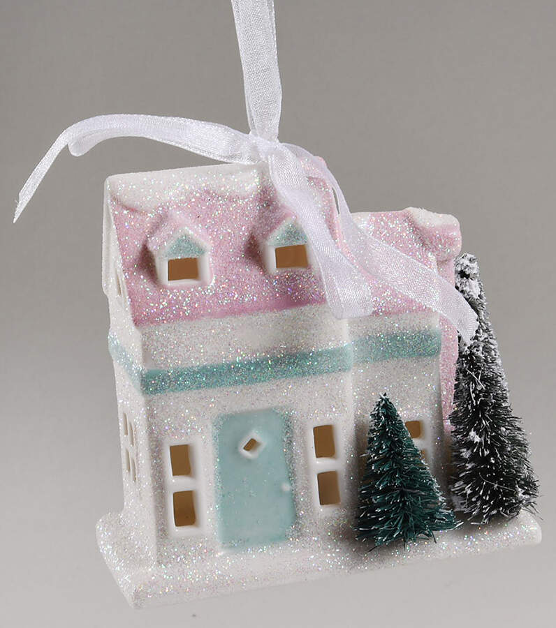 Lenox Christmas Ornament Blue Cape Cod - Lit - With Box Bx373 by Lenox-1