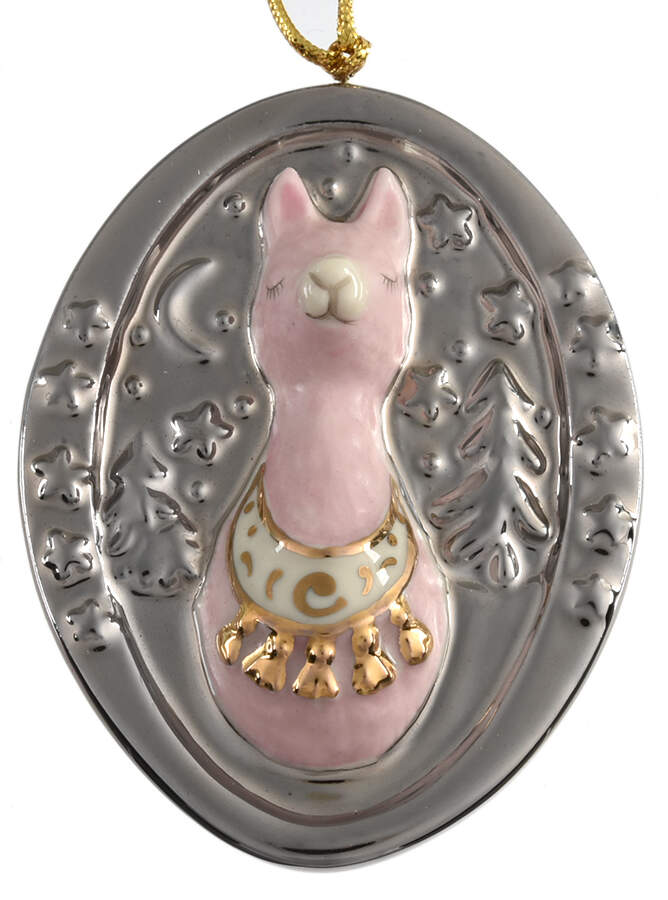 Lenox Christmas Ornament Christmas Llama Scene - With Box Bx314 by Lenox-1