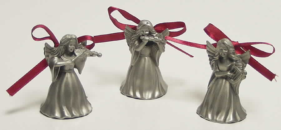 Lenox Christmas Ornament Set Of 3 Mini Angel Bells-Pewt - No Box by Lenox-1