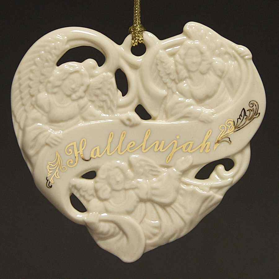 Lenox Christmas Ornament Hallelujah Angels-Heart Shaped - Boxed by Lenox-1