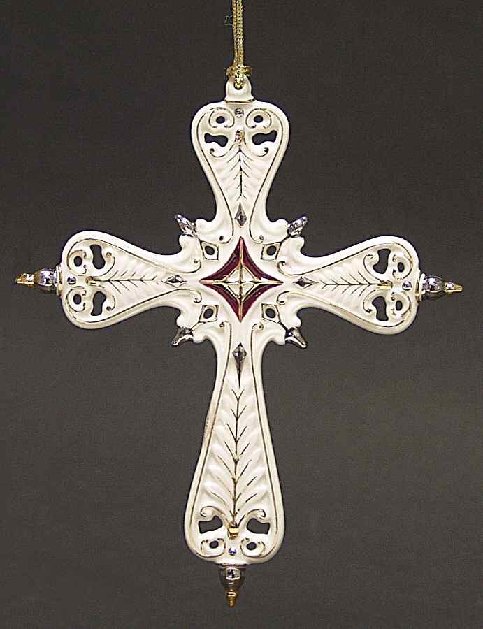 Lenox Christmas Ornament Brocade Cross - No Box by Lenox-1