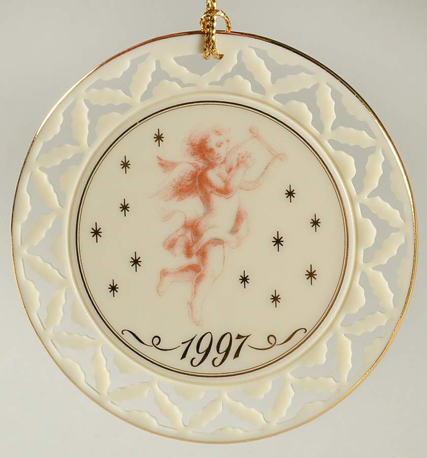 Lenox Christmas Ornament Angel With Harp - No Box by Lenox-1
