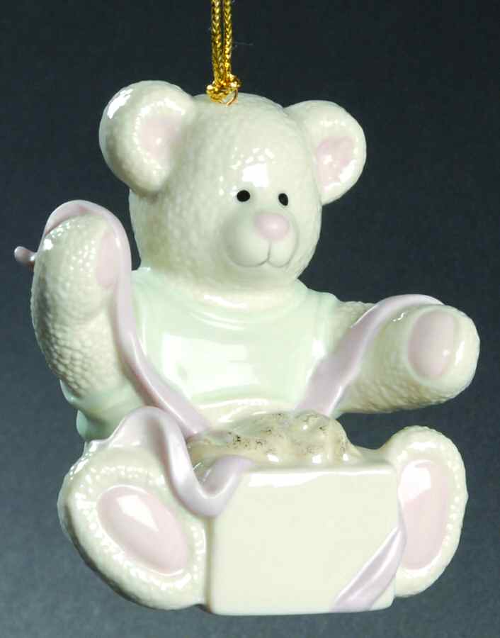 Lenox Christmas Ornament Teddy Bear With Present - Boxed by Lenox-1
