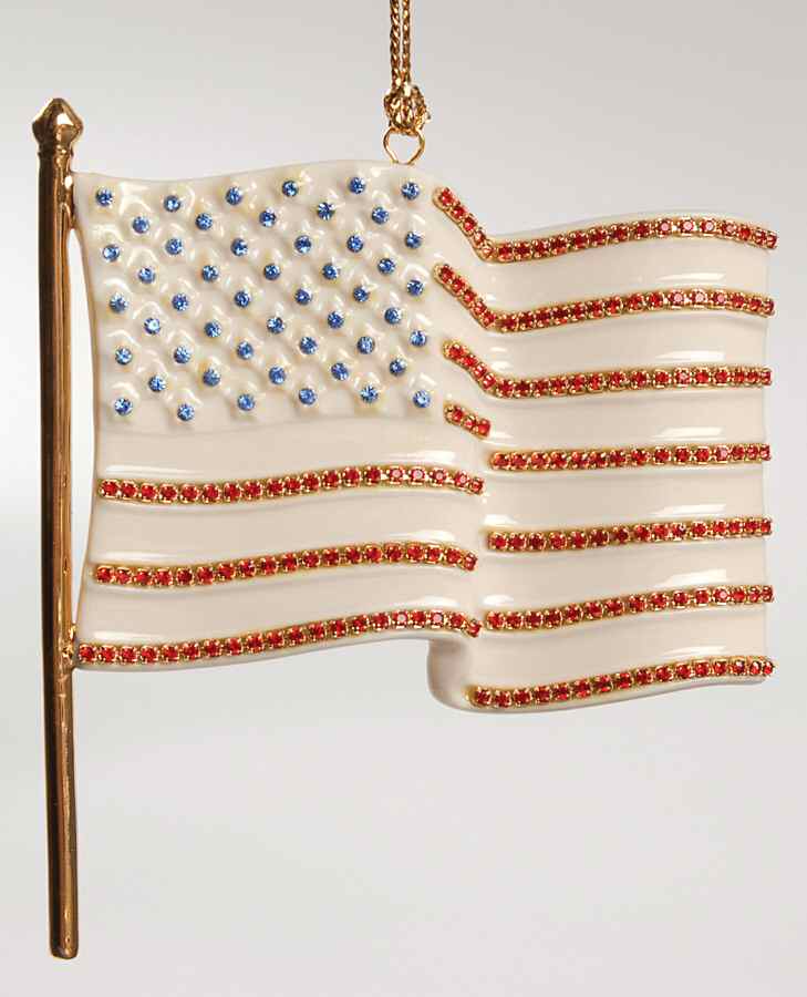 Lenox Christmas Ornament Jeweled Flag - No Box by Lenox-1