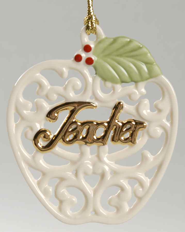 Lenox Christmas Ornament For My Teacher-Apple - No Box by Lenox-1