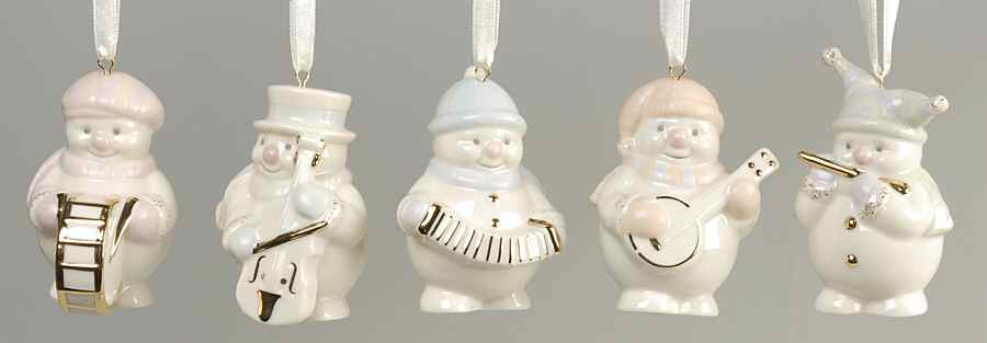 Lenox Christmas Ornament Snowman Stand-Abouts-Set Of 5 - Boxed by Lenox-1