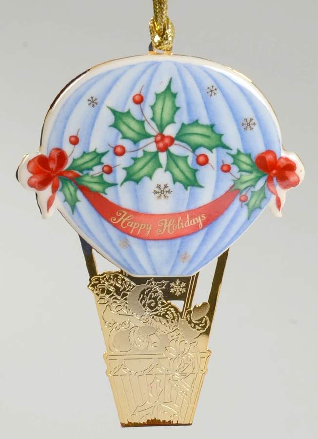 Lenox Christmas Ornament Across The Miles Balloon-Happy Holidays - With Box by Lenox-1