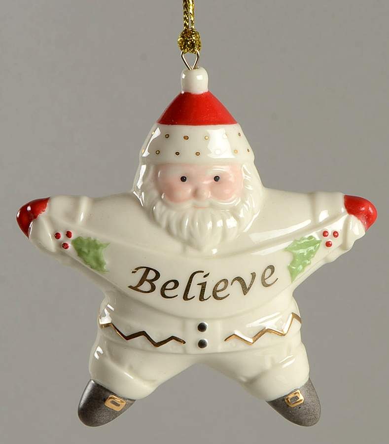 Lenox Christmas Ornament Believe-Santa Star  - Boxed by Lenox-1